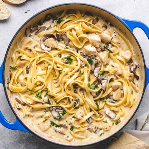 Creamy Chicken Mushroom Fettuccine