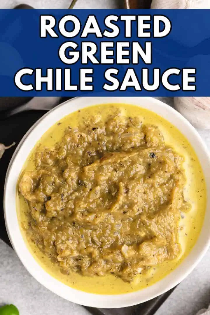 Hatch green chile sauce with a creamy texture.