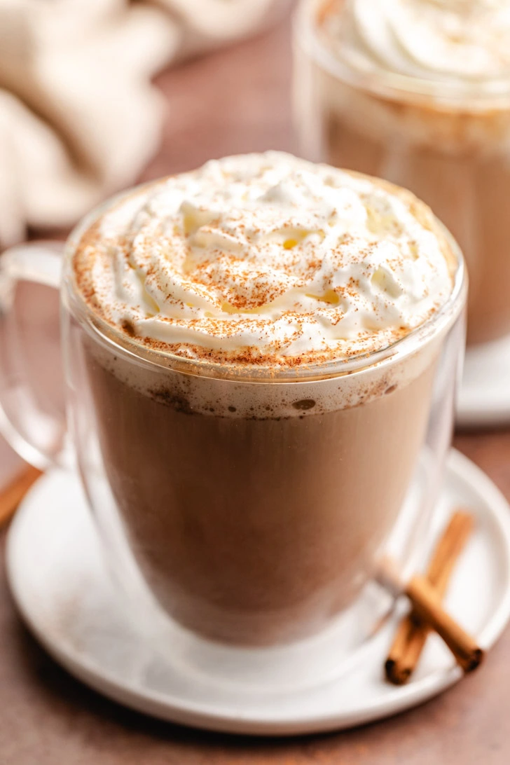 Fall flavored latte with whipped topping.