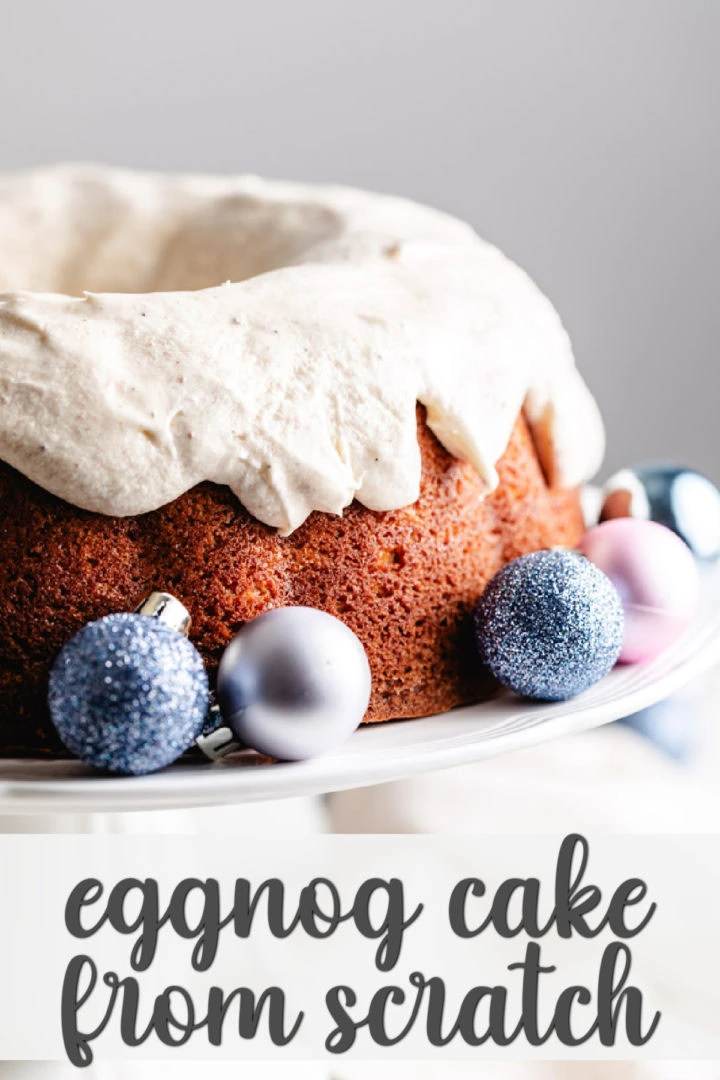 Ornaments surrounding a bundt cake.