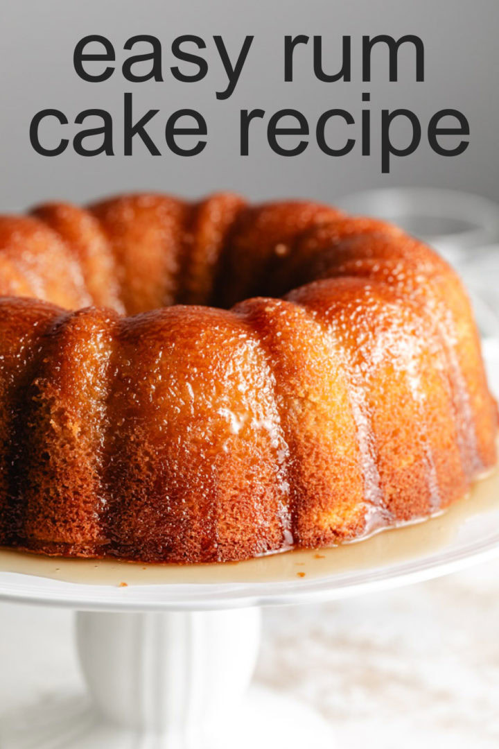 Bundt cake on a cake stand.