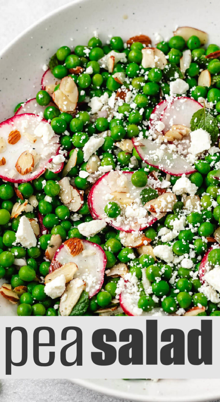 A bowl of green peas and radishes.