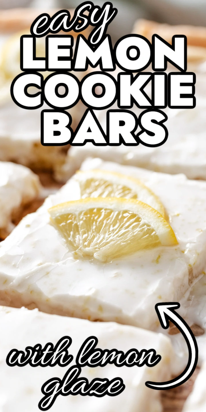 Easy lemon cookie bars with lemon glaze.