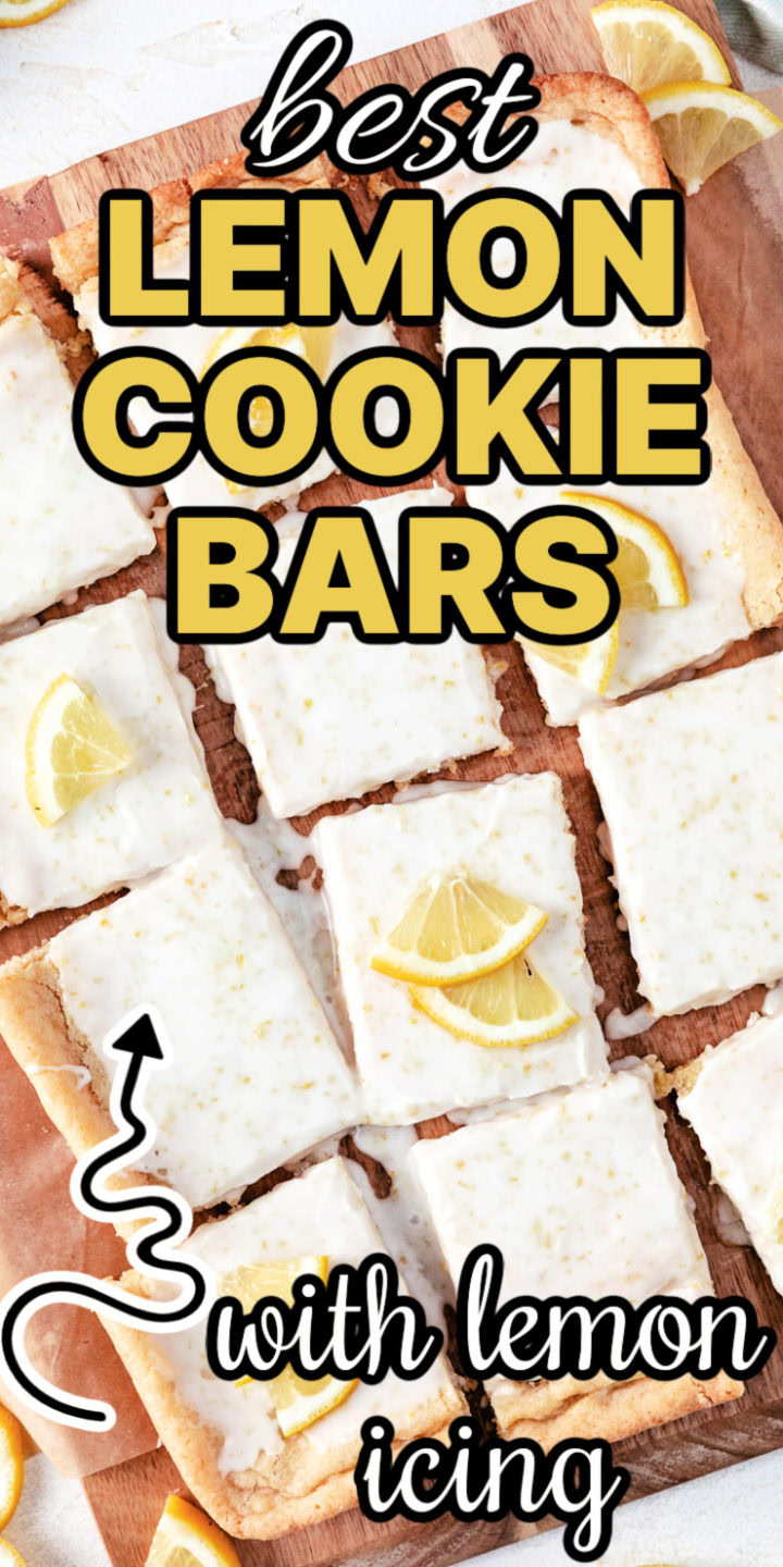 Best lemon cookie bars with lemon icing.