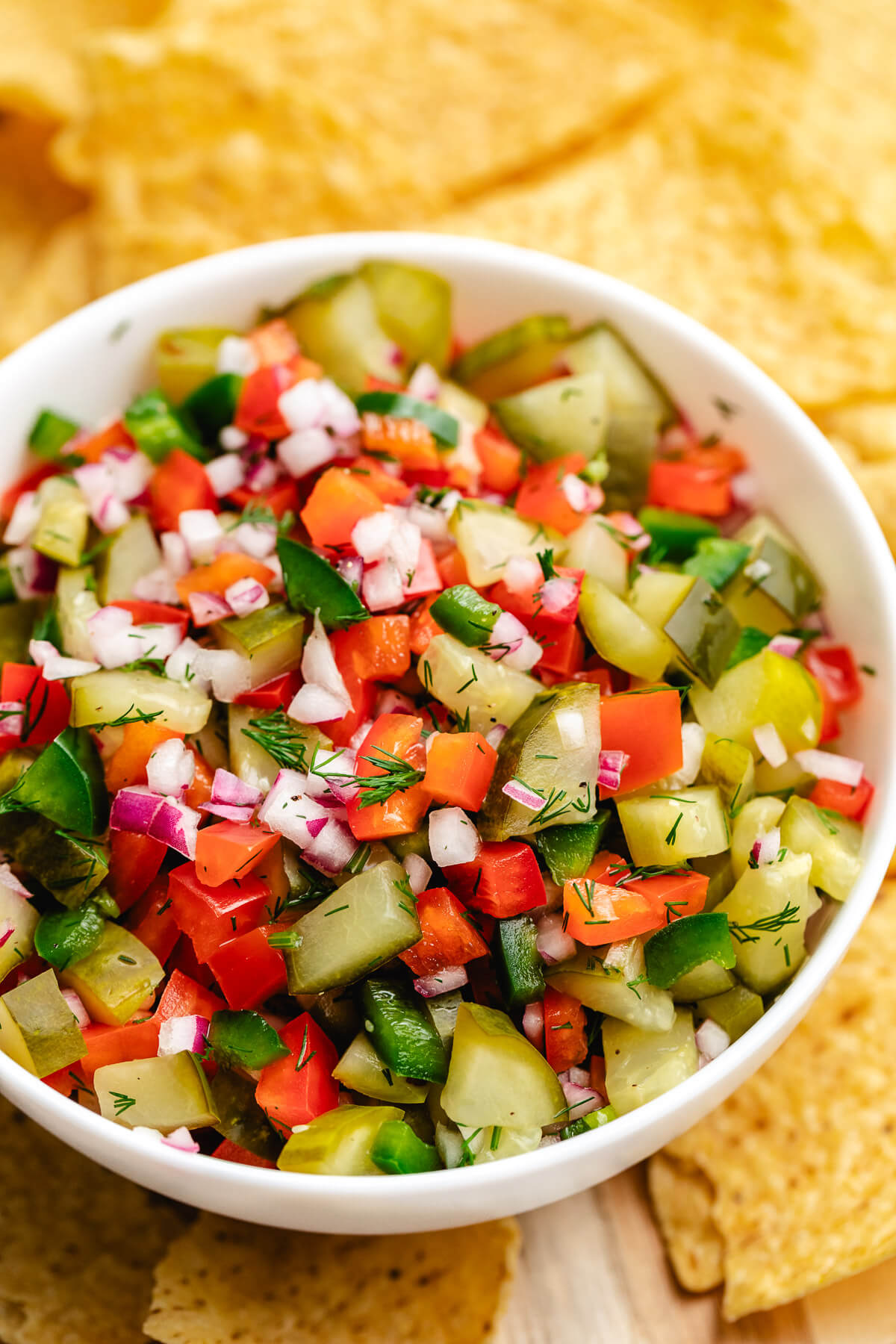 Pickle De Gallo Fresh dill mixed with pickle de gallo.