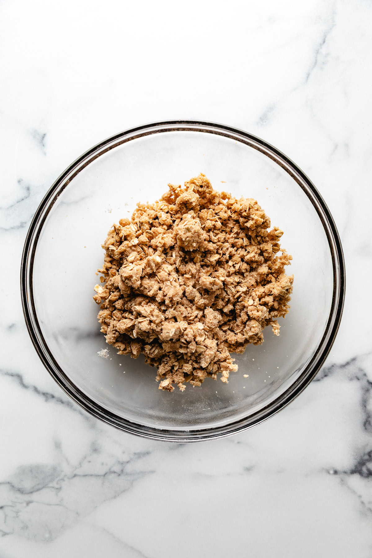 Crumble topping in a bowl.