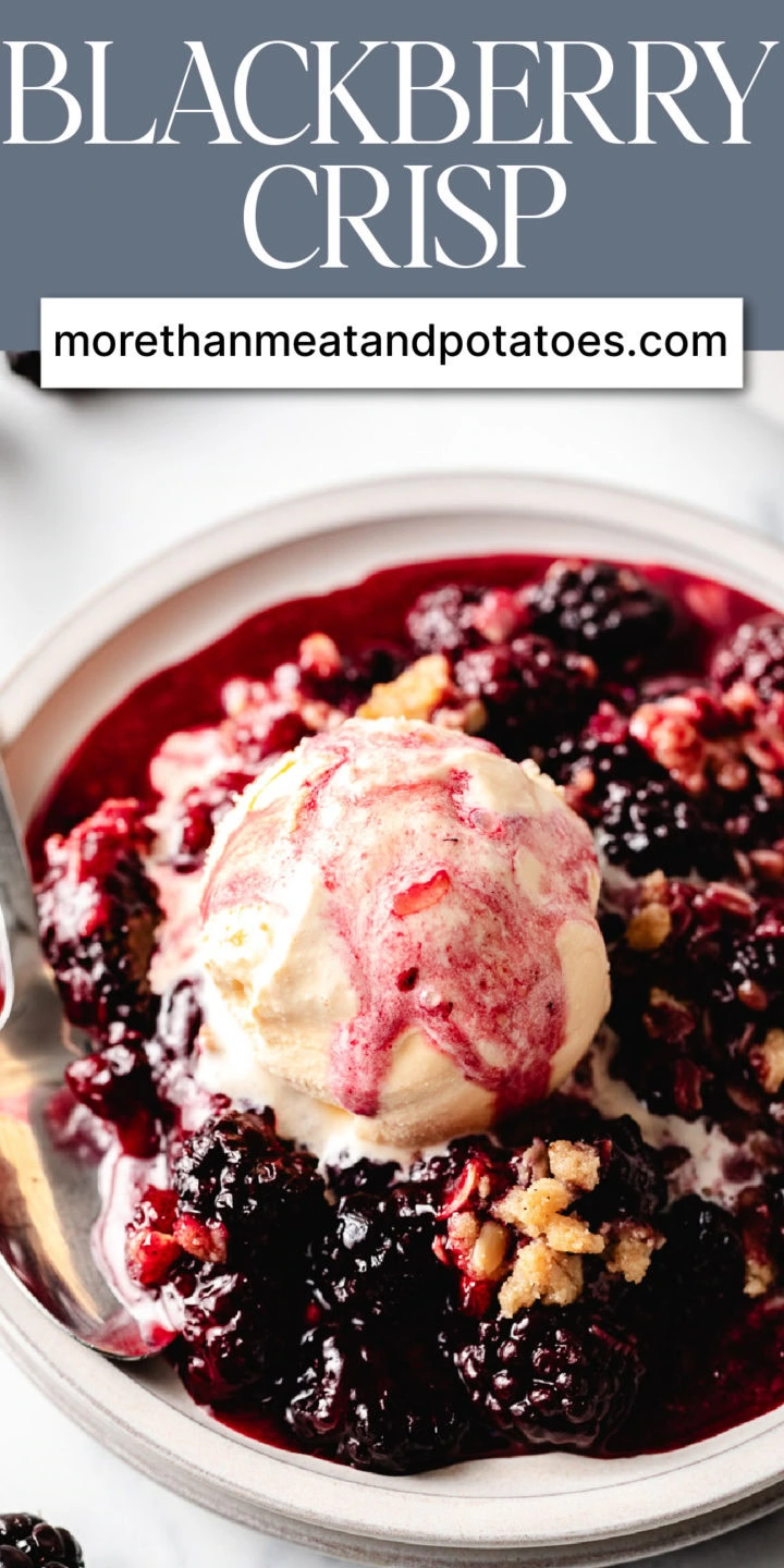 Vanilla ice cream on a plate of crisp.