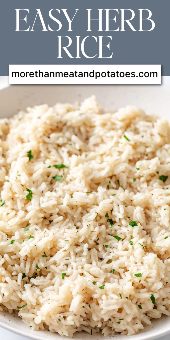 Close up view of herb rice.