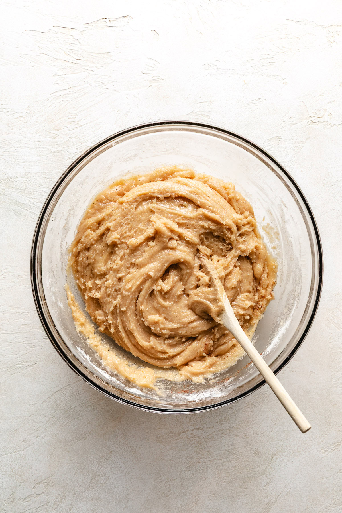 Cake batter in a bowl.