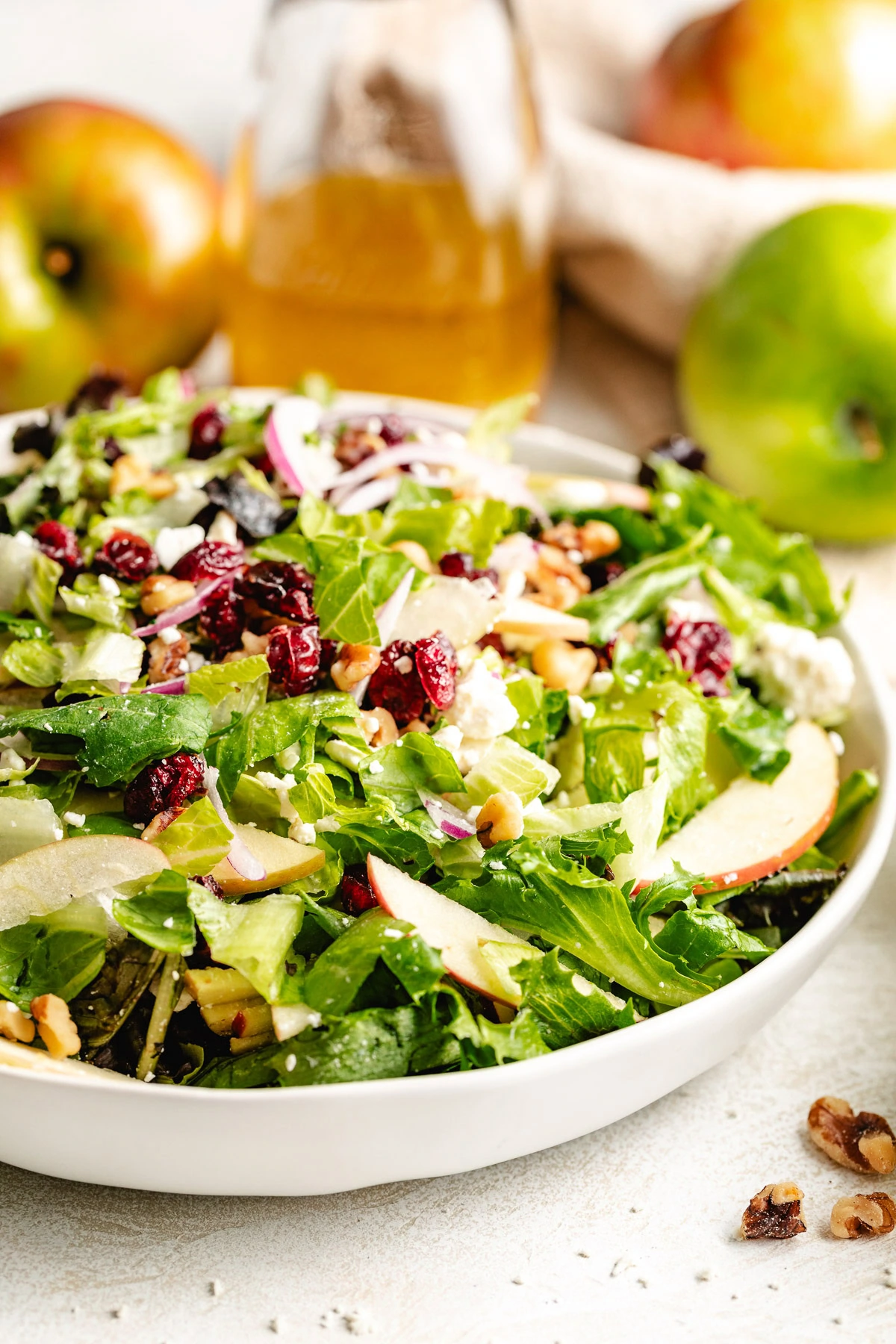 Bowl filled with autumn harvest salad.