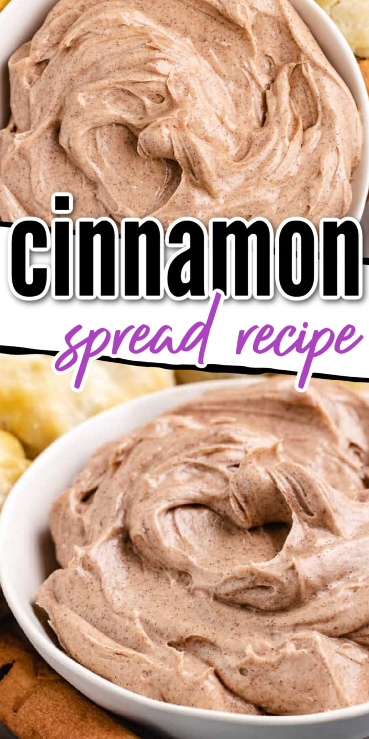 Collage showing two photos of cinnamon spread in bowls.