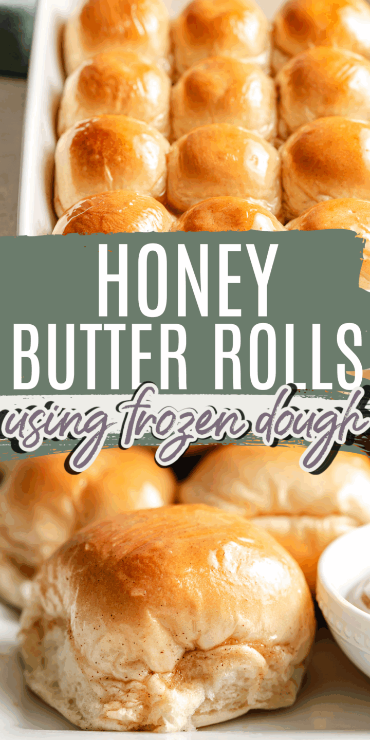 Collage showing two photos of honey butter rolls.