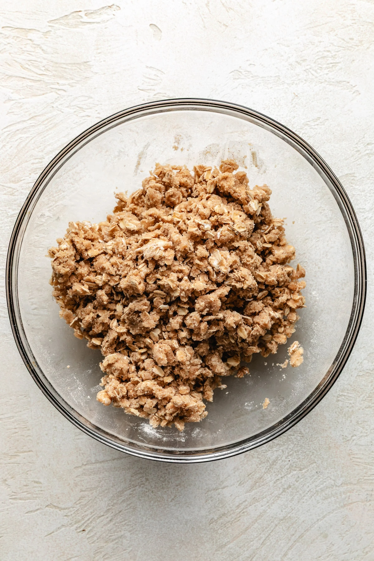 Crumble topping in a bowl.