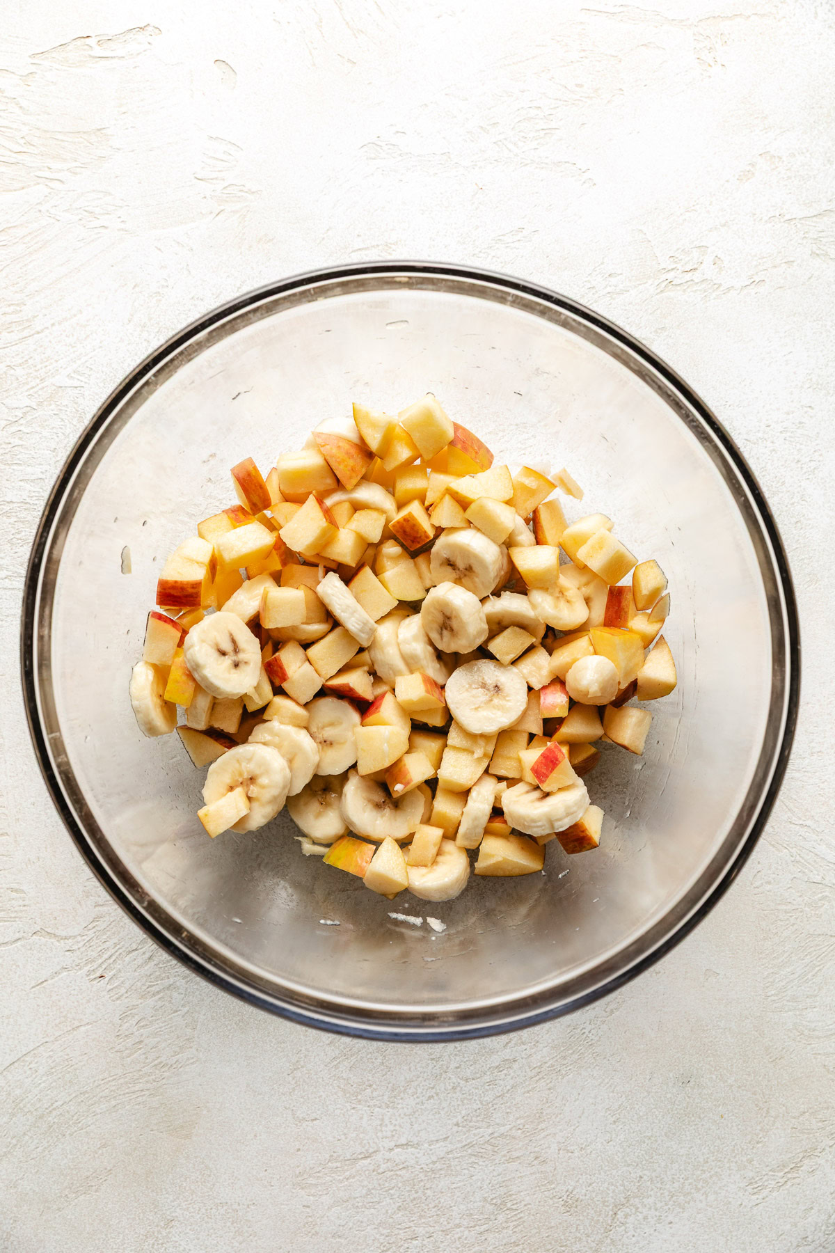 Easy Cranberry Fruit Salad Bananas and apples tossed with lemon juice.