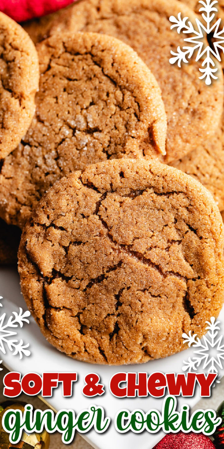 Soft and chewy ginger cookies.