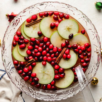 Easy Cranberry Christmas Punch Festive punch with cranberries and apples.