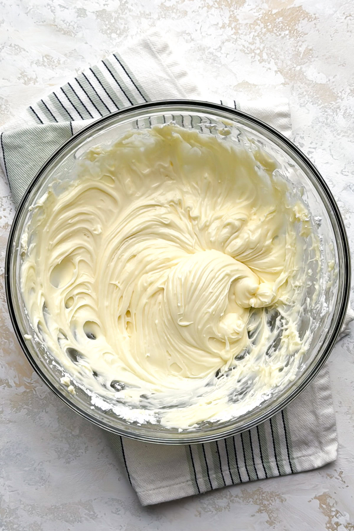 Coconut cake frosting mixed until smooth.